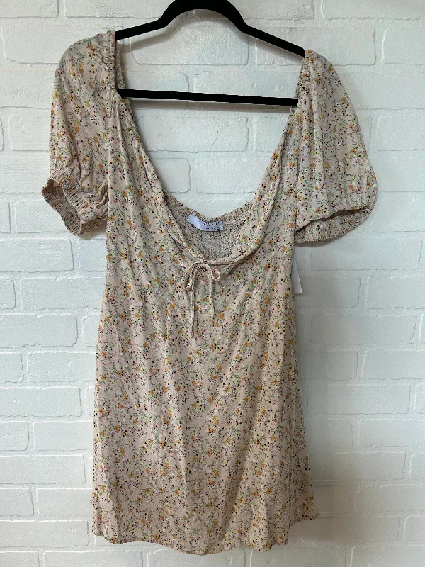 Tan Dress Casual Short Sophie Rue, Size L